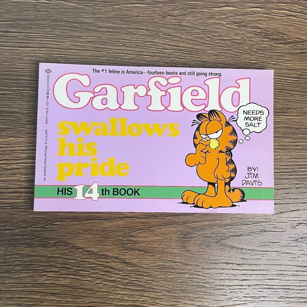 Vintage Garfield Swallows His Pride (His 14th Book) Jim Davis - 1987 Paperback
